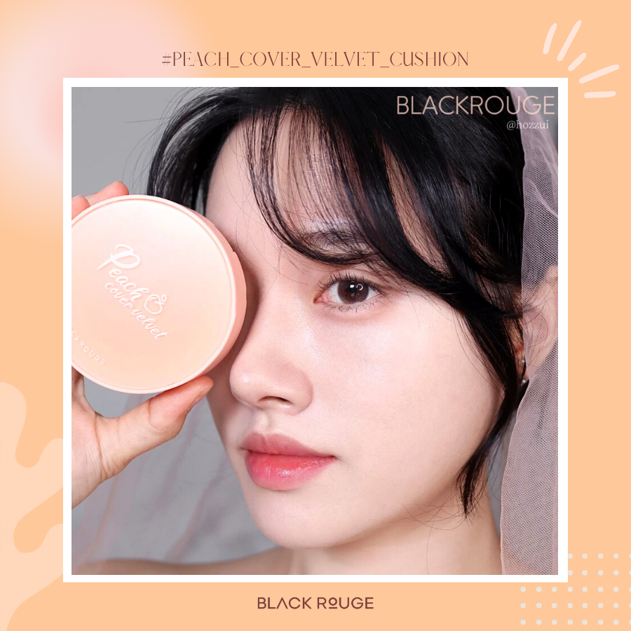 Phấn Nước Black Rouge Peach Cover Velvet Cushion Bonita Cosmetic Shop